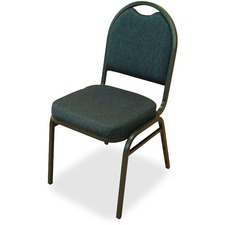 Lorell LLR 62514 Round-back Stack Chair - Blueberry, Black Fabric Seat