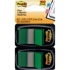 3m MMM 680GN2 Post-itreg; Flags - 2 Dispensers - 100 X Green - 1 X 1.7