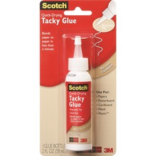 3m MMM 6052 Scotch Quick-drying Tacky Glue - 2 Oz - 1  Pack - Clear