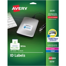 Avery AVE 6570 Averyreg; Laser Inkjet Printer Permanent Id Labels - Pe