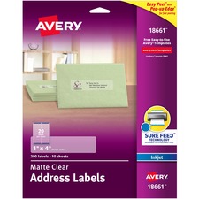 Avery AVE 18661 Averyreg; Easy Peel Inkjet Printer Mailing Labels - Pe