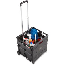 Safco SAF 4054BL Safco Stow Away Folding Caddy - Telescopic Handle - 5