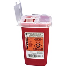 Covidien CVD SR1Q100900 Sharps 1 Quart Sharps Container Flip Top - 1 Q