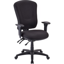 Lorell LLR 66153 Accord Fabric Swivel Task Chair - Black Polyester Sea