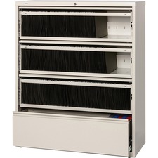 Lorell LLR 43514 Receding Lateral File With Roll Out Shelves - 4-drawe