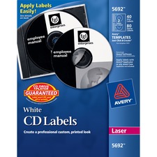 Avery 05692 Avery White Cd Labels For Laser Printers (includes 40 Disc