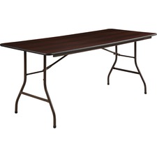 Lorell LLR 65757 Economy Folding Table - Melamine Rectangle Top - 72 T