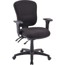 Lorell LLR 66128 Accord Mid-back Task Chair - Black Polyester Seat - B