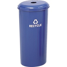 Safco SAF 9632BU Safco Recycling Receptacle With Lid - 20 Gal Capacity