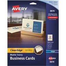 Avery AVE 08876 Averyreg; Clean Edge Inkjet Business Card - Ivory - 90