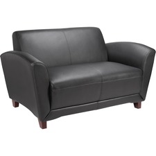 Lorell LLR 68951 Reception Seating Collection Leather Loveseat - 55 X 