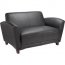 Lorell LLR 68951 Reception Seating Collection Leather Loveseat - 55 X 