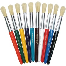 Pacon PAC 5183 Creativity Street Round Natural Bristle Brushes - 10 Br