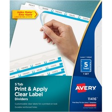 Avery AVE 11416 Averyreg; Index Maker Index Divider - 5 X Divider(s) -