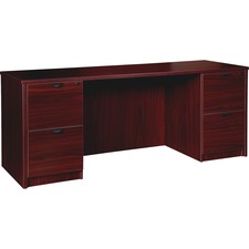 Lorell LLR PC2472MY Prominence 2.0 Mahogany Laminate Double-pedestal C