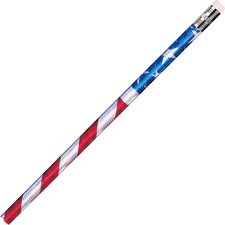 Moon MPD 7662B Starsstripes Glitz Pencils - 2 Lead - Red Wood, White, 