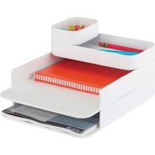 Safco SAF 3285WH Safco Stacking Plastic Desktop Sorter Sets - 4 Compar