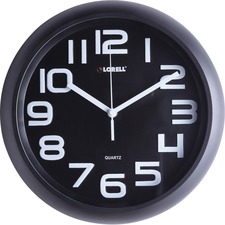 Lorell LLR 61012 11-58 Quiet Wall Clock - Digital - Quartz - Blackplas