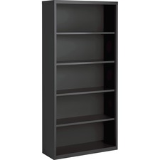 Lorell LLR 59694 Fortress Series Charcoal Bookcase - 34.5 X 13 X 72 - 