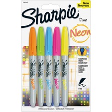 Newell SAN 1860443 Sharpie Fine Neon Permanent Markers - Fine Marker P