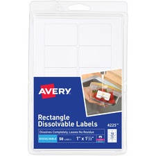 Avery AVE 4225 Averyreg; Dissolvable Rectangle Labels - Rectangle - La