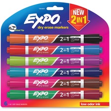 Newell SAN 1944657 Expo 2-in-1 Dry Erase Markers - Chisel Marker Point