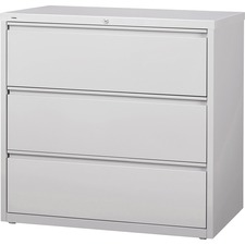 Lorell LLR 88032 3-drawer Light Gray Lateral Files - 42 X 18.6 X 40.3 