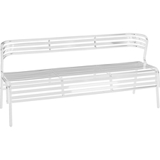 Safco SAF 4368WH Safco Cogo Indooroutdoor Steel Bench With Back - Whit