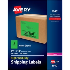 Avery AVE 5940 Averyreg; High Visibility Neon Shipping Labels - Perman