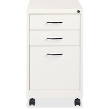 Lorell LLR 21028 White 3-drawer Mobile Pedestal File - 15 X 19 X 26 - 