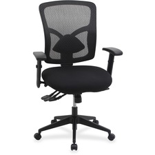 Lorell LLR 99849 Management Chair - Mid Back - Black - 1 Each