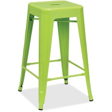 Lorell LLR 59491 Utility Stools - Powder Coated Frame - Lime - Metal -