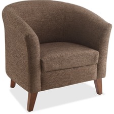 Lorell LLR 82097 Fabric Club Armchair - Brown Fabric Seat - Brown Back