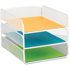 Safco SAF 3271WH Safco Onyx Letter Tray - 3 Compartment(s) - 3 Tier(s)