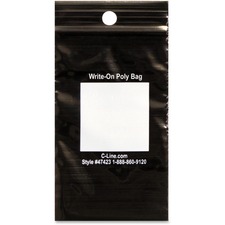 C-line CLI 47423 Write-on Reclosable Bags - 2 Width X 3 Length - Black