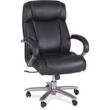 Safco SAF 3502BL Safco Big  Tall Leather High-back Task Chair - Black 