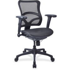 Lorell LLR 20977 Full Mesh Mid-back Chair - Black Plastic Frame - Mid 