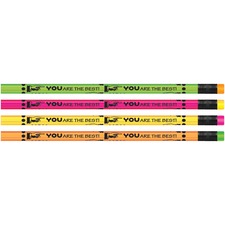 Moon MPD 7932B You Are The Best Themed Pencils - 2 Lead - Neon Barrel 