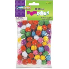 Pacon PAC 811601 Creativity Street 12 Glitter Pompons - Art, Craft, De