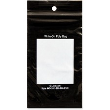 C-line CLI 47435 Write-on Reclosable Bags - 3 Width X 5 Length - Black