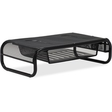 Lorell LLR 84148 Mesh Wire Monitor Stand - 20 Width - Black