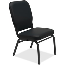 Lorell LLR 59596 Vinyl Backseat Oversized Stack Chairs - Black Vinyl S