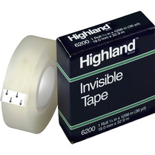 3m MMM 6200341296PK Highland 34w Matte-finish Invisible Tape - 36 Yd L