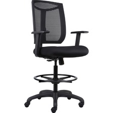 Lorell LLR 83101 Contemporary Swivel Stool - Black Fabric Seat - 1 Eac