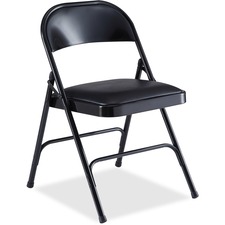 Lorell LLR 62526 Padded Seat Folding Chairs - Vinyl Seat - Powder Coat