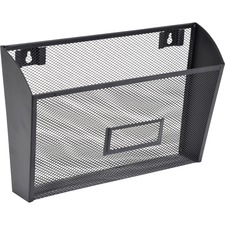 Lorell LLR 84144 Black Mesh Wire Wall Pocket - 6.6 Height X 12.6 Width