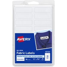 Avery AVE 40720 Averyreg; No-iron Fabric Labels - Permanent Adhesive -