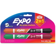 Newell SAN 1944654 Expo 2-in-1 Dry Erase Markers - Chisel Marker Point