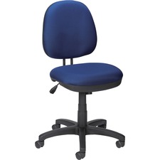 Lorell LLR 84865 Contoured Back Task Chair - Blue Seat - Black Frame -