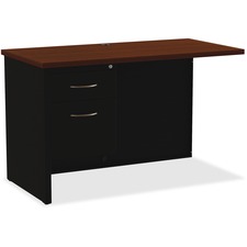 Lorell LLR 79155 Walnut Laminate Commercial Steel Desk Series - 2-draw